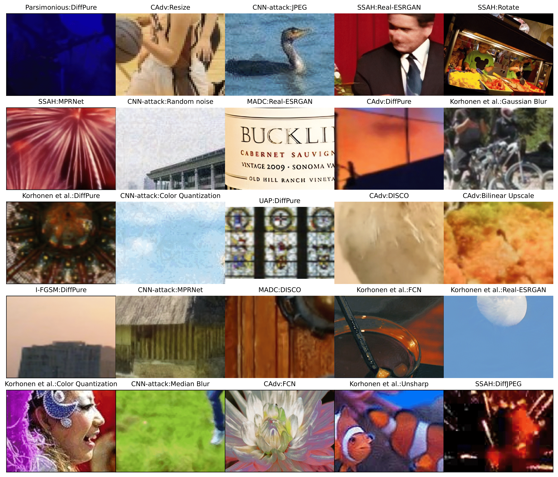 Examples of image artifacts